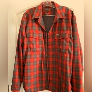 Men’s Simms insulated flannel button down fishing shirt.  XL
